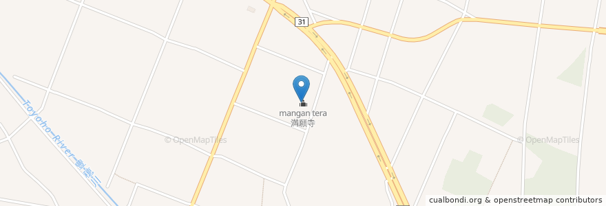 Mapa de ubicacion de 満願寺 en 日本, 栃木県, 小山市.