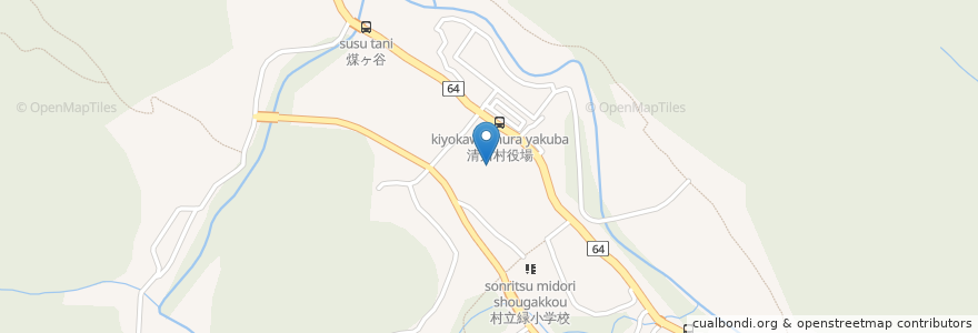 Mapa de ubicacion de せせらぎ館 en 日本, 神奈川県, 愛甲郡, 清川村.