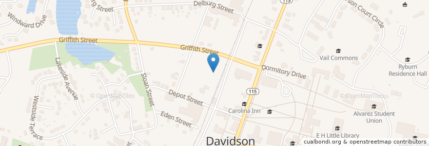 Mapa de ubicacion de Our Town Cinemas Cafe & Taphouse en 美利坚合众国/美利堅合眾國, 北卡羅萊那州, Mecklenburg County, Davidson.