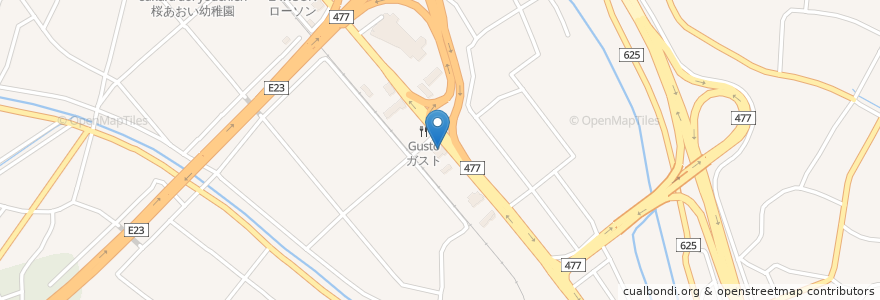Mapa de ubicacion de 餃子の王将 en Japan, Präfektur Mie, 四日市市.