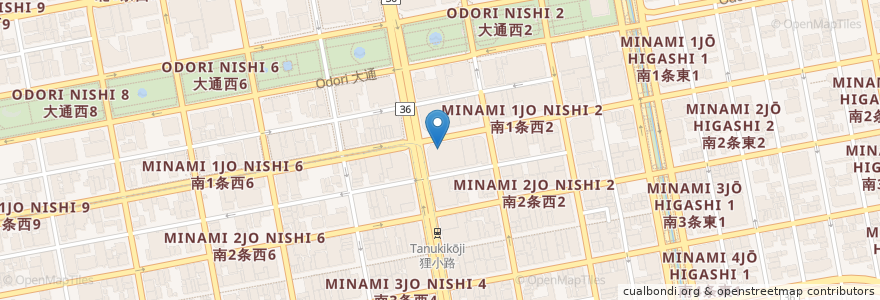 Mapa de ubicacion de 釧路ふく亭 櫂梯樓 en Japan, 北海道, 石狩振興局, Sapporo, 中央区.