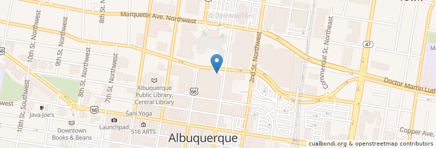 Mapa de ubicacion de Starbucks en Amerika Syarikat, New Mexico, Bernalillo County, Albuquerque.