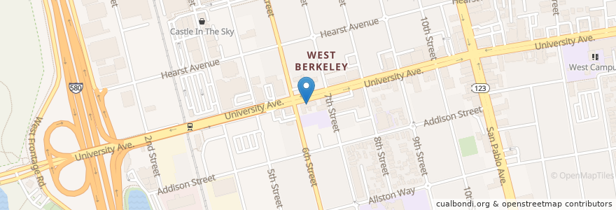 Mapa de ubicacion de Berkeley Public Health Clinic en United States, California, Alameda County, Berkeley.