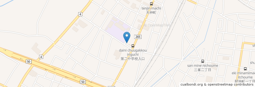 Mapa de ubicacion de 天満宮 en 日本, 栃木県, 小山市.