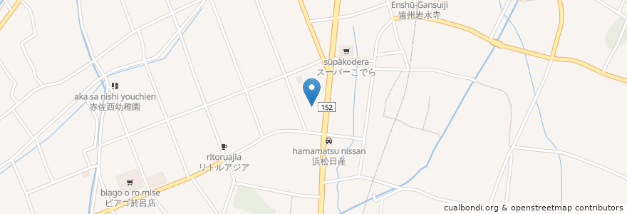 Mapa de ubicacion de 台湾料理 利紅縁 en Japan, Präfektur Shizuoka, 浜松市, 浜北区.