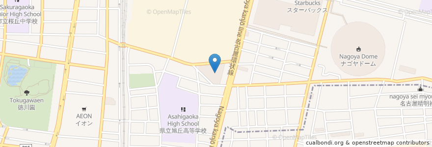 Mapa de ubicacion de 六所神社 en 日本, 愛知県, 名古屋市, 東区.