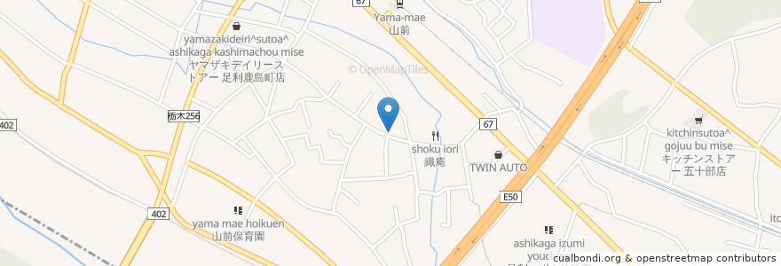 Mapa de ubicacion de 勉強亭食堂 en Japan, 栃木県, 足利市.