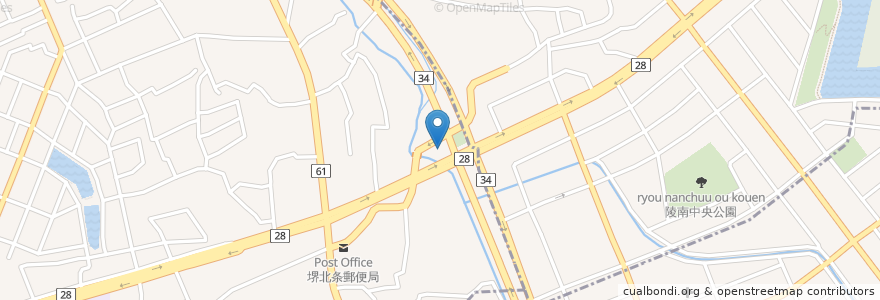 Mapa de ubicacion de かごの屋 en 日本, 大阪府, 堺市, 北区, 西区.