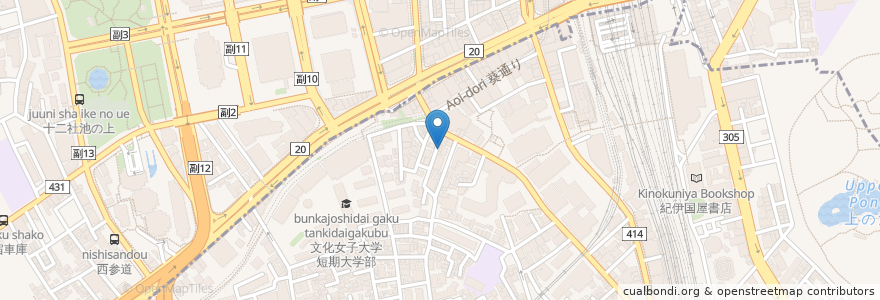 Mapa de ubicacion de うどん 慎 en Giappone, Tokyo, Shinjuku, Shibuya.