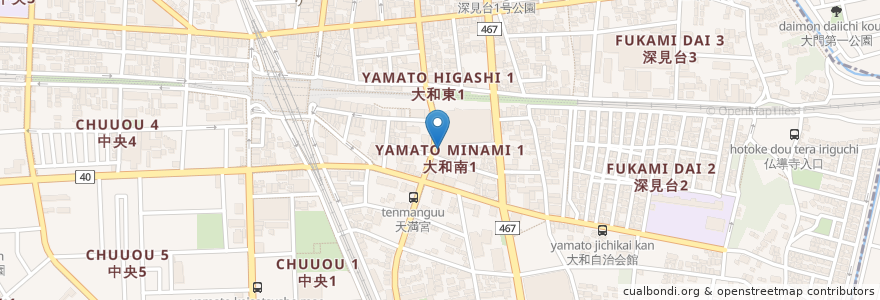 Mapa de ubicacion de 南大和郵便局 en Japão, 神奈川県, 大和市.