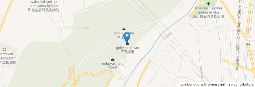 Mapa de ubicacion de 五百羅漢 en Japão, 富山県, 富山市.