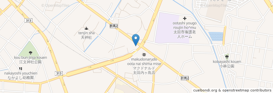 Mapa de ubicacion de すき家 太田内ヶ島店 en Japonya, 群馬県, 太田市.