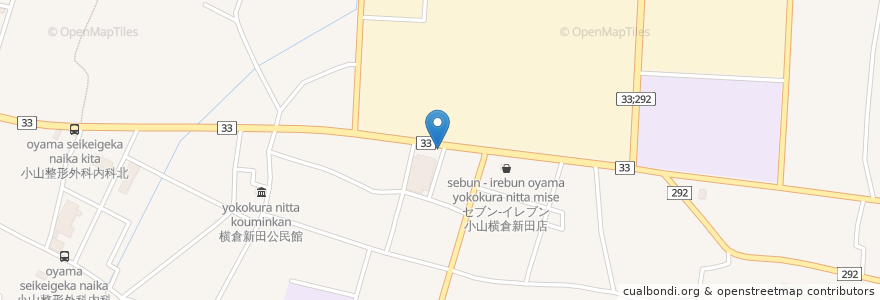 Mapa de ubicacion de 足利銀行 en Jepun, 栃木県, 小山市.