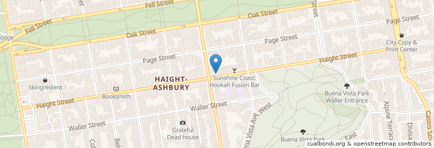 Mapa de ubicacion de Haight Ashbury Express Photo & Mail en 美利坚合众国/美利堅合眾國, 加利福尼亚州/加利福尼亞州, 旧金山市县/三藩市市縣/舊金山市郡, 旧金山.