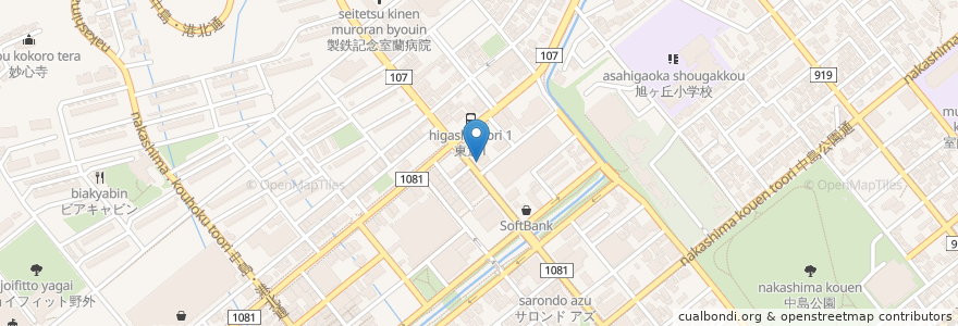 Mapa de ubicacion de ちょいす Jr. en 日本, 北海道, 膽振綜合振興局, 室蘭市.