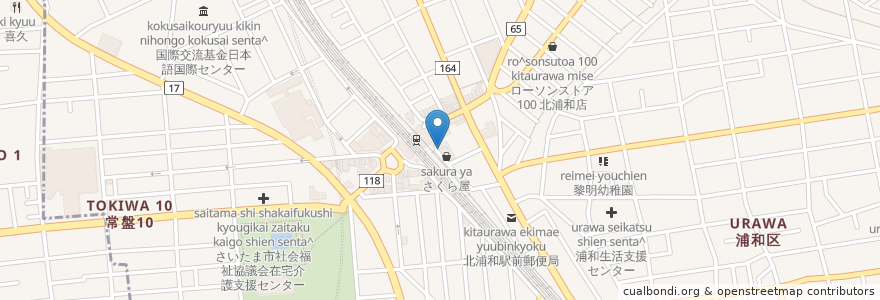 Mapa de ubicacion de はなの舞 en Japão, 埼玉県, さいたま市, 浦和区.