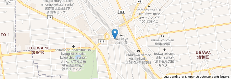 Mapa de ubicacion de ぶらっせ en Japonya, 埼玉県, さいたま市, 浦和区.