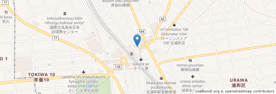 Mapa de ubicacion de マクドナルド en Giappone, Prefettura Di Saitama, さいたま市, 浦和区.