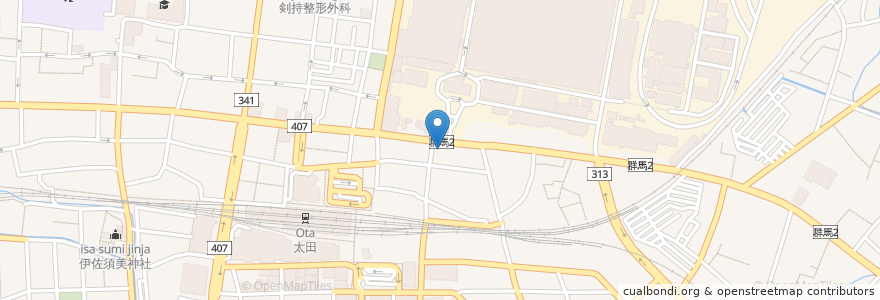 Mapa de ubicacion de アダムインディアンレストラン en Japão, 群馬県, 太田市.