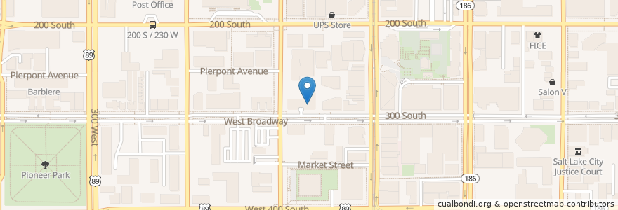 Mapa de ubicacion de 50 West Club & Cafe en Amerika Birleşik Devletleri, Utah, Salt Lake County, Salt Lake City.