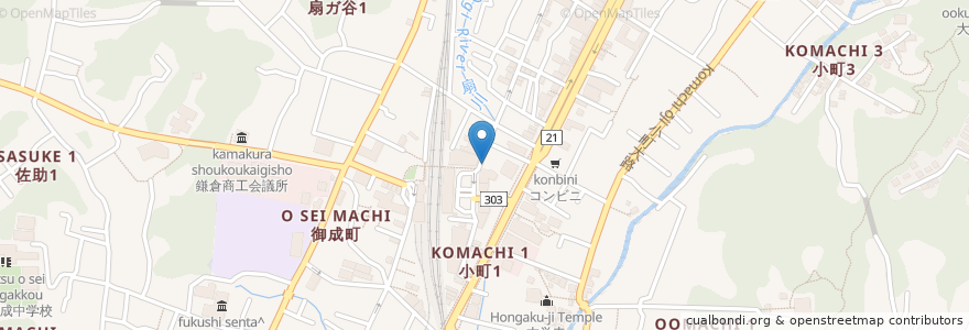 Mapa de ubicacion de イワタ Coffee en Japón, Prefectura De Kanagawa, 鎌倉市.