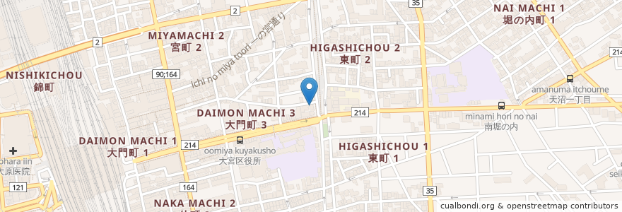 Mapa de ubicacion de 氷川参道デンタルクリニック en 日本, 埼玉県, さいたま市, 大宮区.