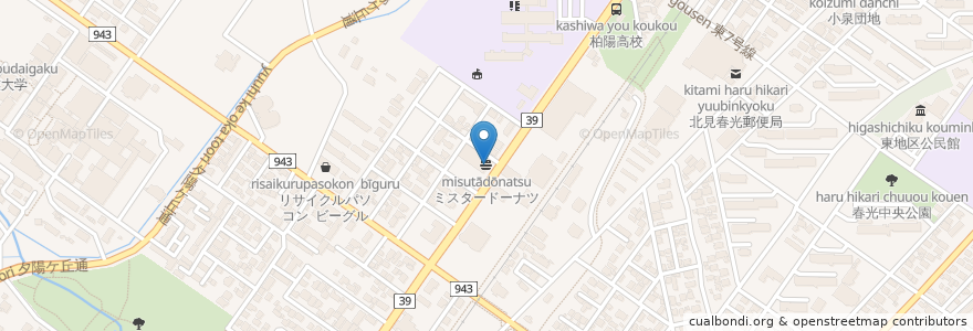 Mapa de ubicacion de ミスタードーナツ en 日本, 北海道, オホーツク総合振興局, 北見市.