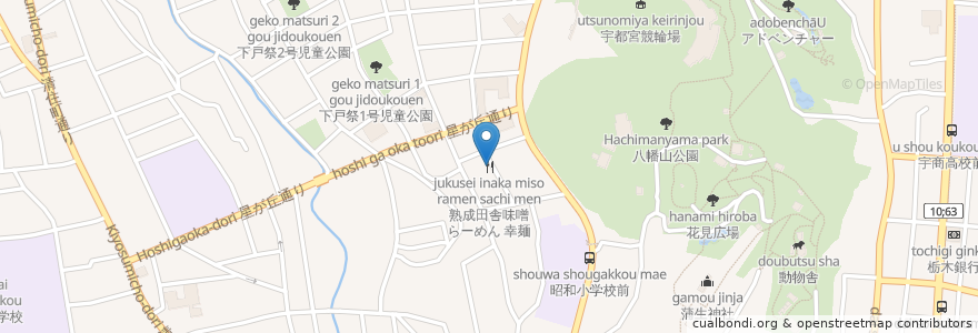 Mapa de ubicacion de 熟成田舎味噌らーめん 幸麺 en 일본, 도치기현, 宇都宮市.