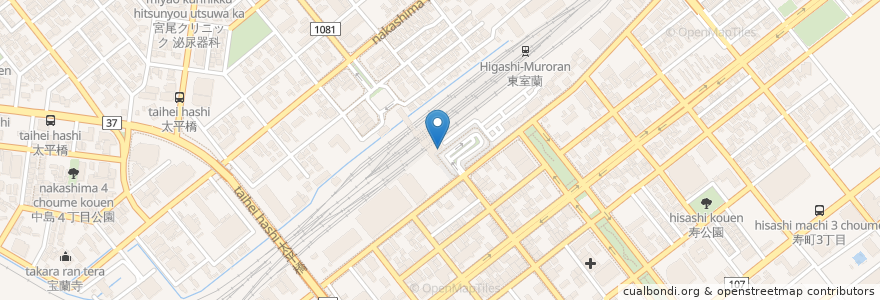 Mapa de ubicacion de 駅レンタカー en اليابان, محافظة هوكايدو, 胆振総合振興局, 室蘭市.