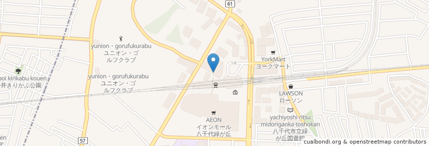 Mapa de ubicacion de TOHOシネマズ en اليابان, 千葉県, 八千代市.