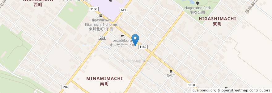 Mapa de ubicacion de 東川楽座 笹一 en 日本, 北海道, 上川総合振興局, 上川郡(石狩国), 東川町.