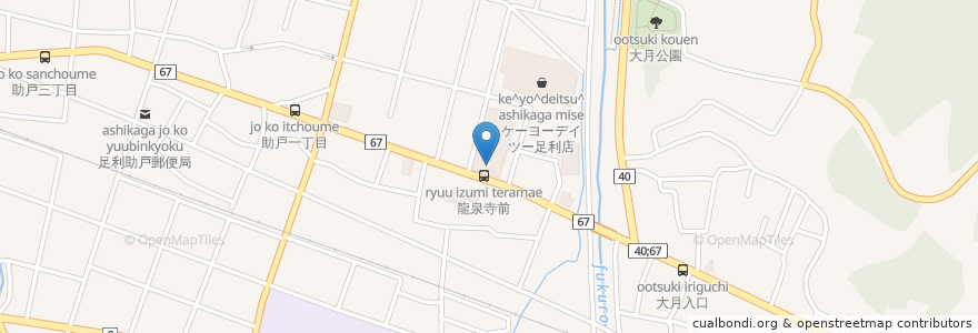 Mapa de ubicacion de ドラッグストア マツモトキヨシ足利助戸店 en Japonya, 栃木県, 足利市.
