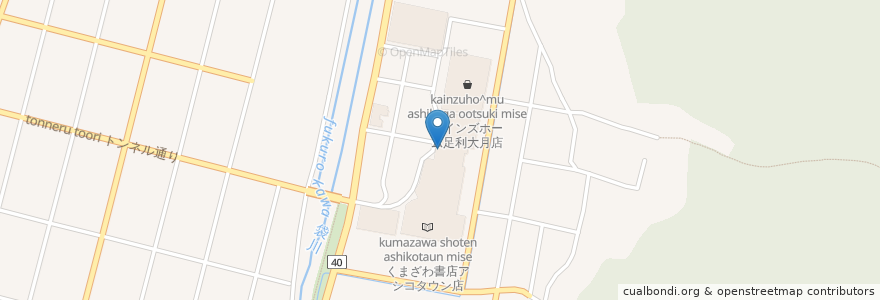 Mapa de ubicacion de ミスタードーナツ en 日本, 栃木県, 足利市.