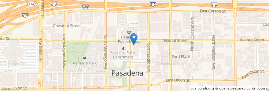 Mapa de ubicacion de LA County Sheriff's Department en 美利坚合众国/美利堅合眾國, 加利福尼亚州/加利福尼亞州, 洛杉矶县, Pasadena.