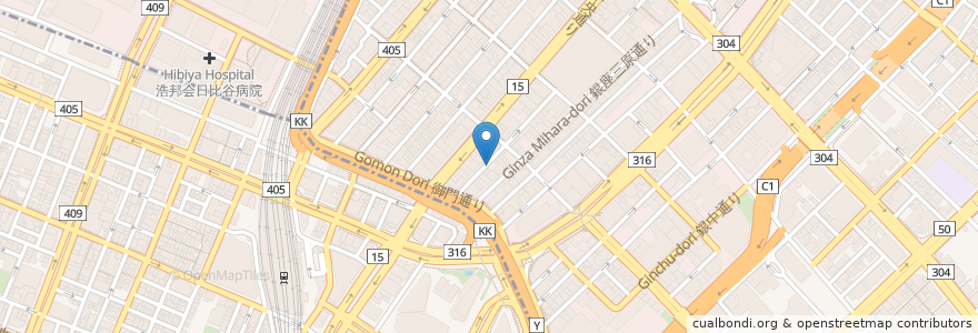 Mapa de ubicacion de Cafe de l'ambre en 日本, 东京都/東京都.
