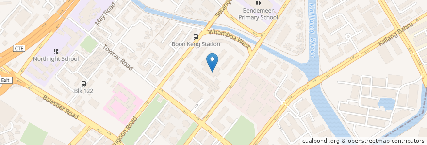 Mapa de ubicacion de Bendemeer Food Center en Singapore, Central.