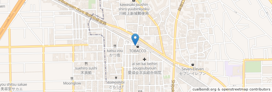 Mapa de ubicacion de 大衆バル八右衛門 en اليابان, كاناغاوا, 川崎市, 中原区.