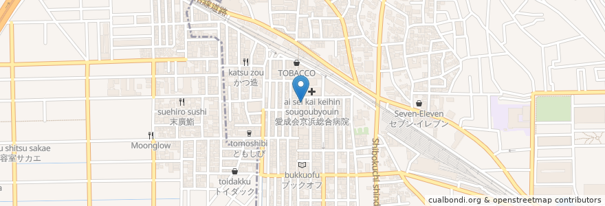 Mapa de ubicacion de アンダンテ en 日本, 神奈川県, 川崎市, 中原区.