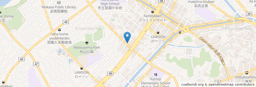 Mapa de ubicacion de Yoronotaki Matsuyama Daiichi Branch en Japan, Okinawa Prefecture, Naha.