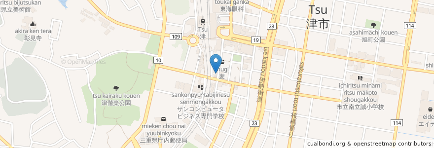 Mapa de ubicacion de 水谷屋 en 日本, 三重県, 津市.
