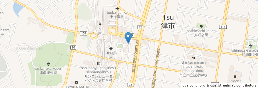 Mapa de ubicacion de 産直イタリアンバル SIN en اليابان, 三重県, 津市.