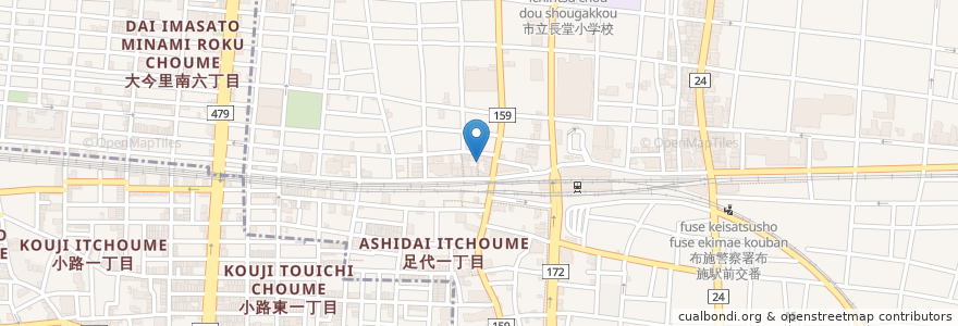 Mapa de ubicacion de 酒房 杉 en 日本, 大阪府, 東大阪市.