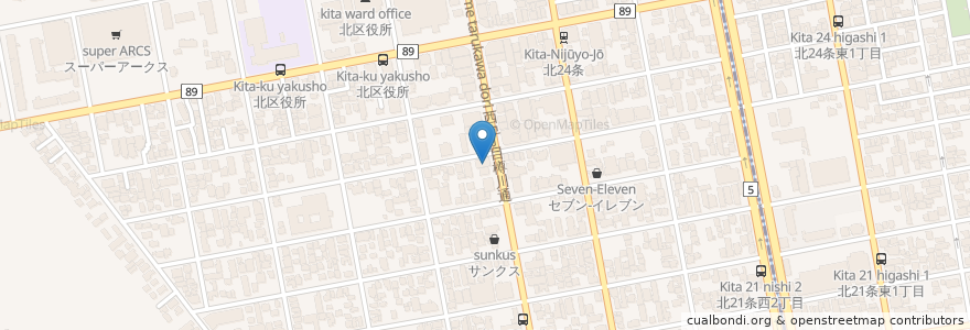 Mapa de ubicacion de Voyage en 日本, 北海道, 石狩振興局, 札幌市, 北区.