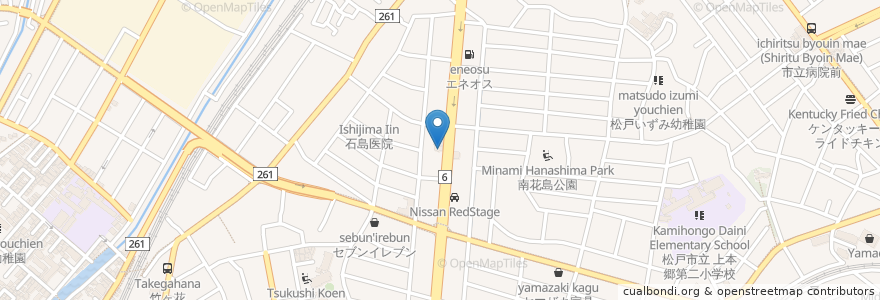 Mapa de ubicacion de すき家 en Giappone, Prefettura Di Chiba, 松戸市.