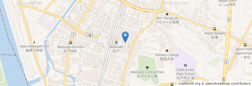 Mapa de ubicacion de モスバーガー en 일본, 지바현, 松戸市.