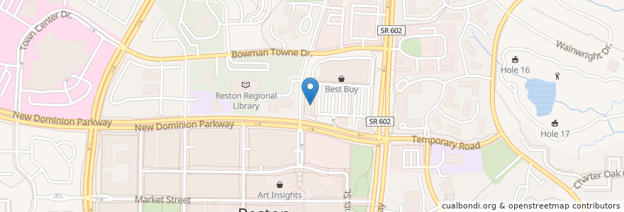 Mapa de ubicacion de Einstein Bros. Bagels en Соединённые Штаты Америки, Виргиния, Fairfax County, Reston, Reston.