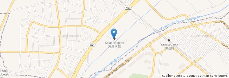 Mapa de ubicacion de 恵愛病院 en ژاپن, 埼玉県, 富士見市.