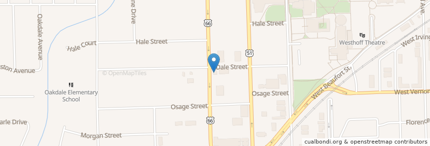 Mapa de ubicacion de Pizza en United States, Illinois, Mclean County, Normal.