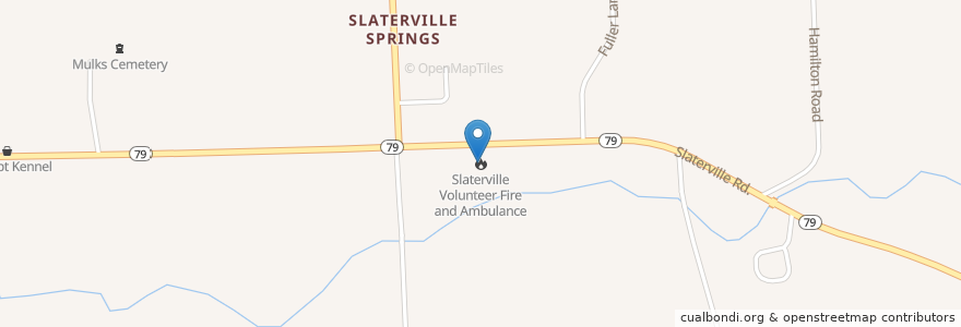 Mapa de ubicacion de Slaterville Volunteer Fire and Ambulance en الولايات المتّحدة الأمريكيّة, نيويورك, Tompkins County, Caroline Town.