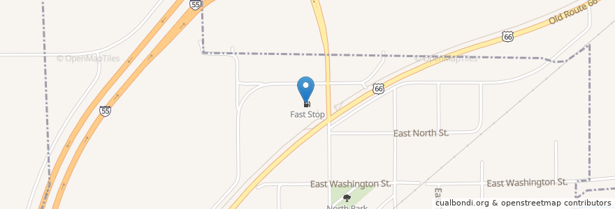 Mapa de ubicacion de Fast Stop en Соединённые Штаты Америки, Иллинойс, Mclean County, Towanda.